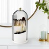 QIYVLOS Toothbrush Holders with Sliding Lid, Rotating 3 Slots Bathroom