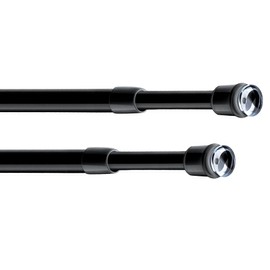 Pack of 2 Clamping Rods for Curtains, Tension Rod, No Drilling, Extendable Telescopic Rod for Clamping, for Curtains, Cabinets, DIY Shelf, Black (55-86 cm)