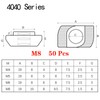 50pcs 4040 Series M8 Thread T Nuts Hammer Head Fastener