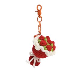Simplines Crochet Charms,Crochet Flowers,Crochet Keychain,Rose Keychain,Suitable For Schoolbag Pendant,Key Chain Pendant