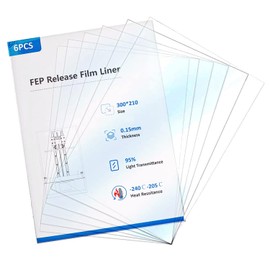 Comgrow 6 Películas de Liberación de Película Creality Fep 300 X 210 X 0,15 mm para Impresora 3D Lcd Elegoo Saturn 2/Saturn 8K/Saturn S/Mars 3/Mars 3 Pro/Anycubic Photon Mono 4K/Photon Mono X/PhotonM3