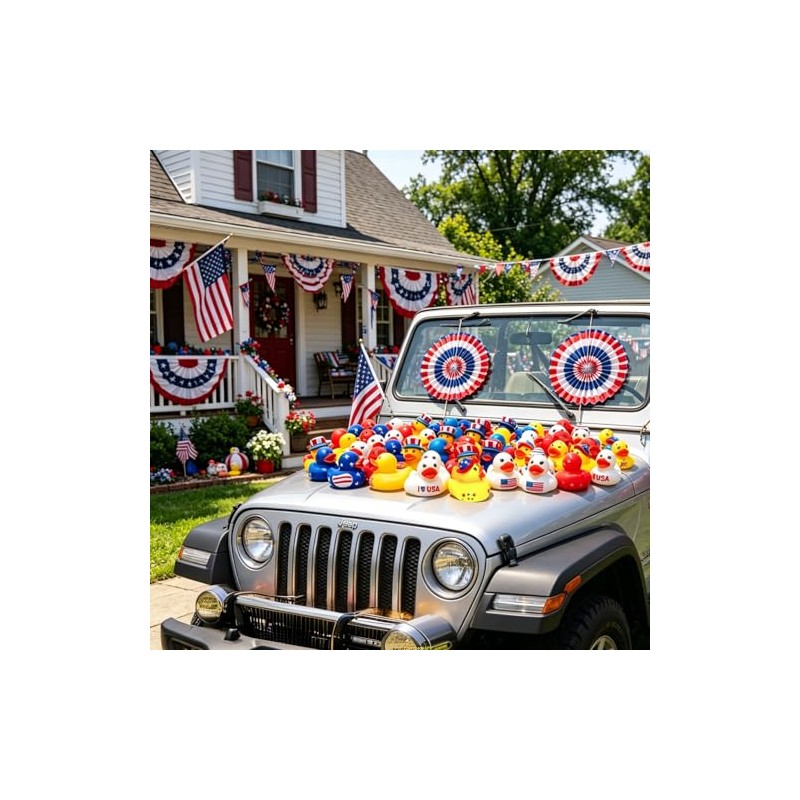 72 Pack Patriotic Rubber Ducks Bulk - 250th Anniversary 4th