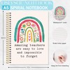 OSLYSOF Boho Rainbow Teacher Spiral Notebook, Teacher Appreciation Gifts Journal