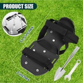 Miuwauer Lawn Aerator Shoes (Upgrade Version (Aluminum Alloy Sole), Black-Black)