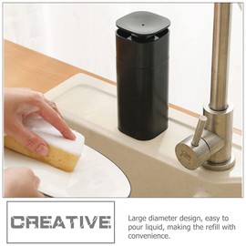 Liquid Push Down Pump Dispenser, One-Touch Pump Bottle Dispenser, Empty Pumping Bottle for Dish Soap, Body Wash, Nail Polish & Makeup Remover (Black)