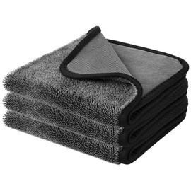 PeliZen Microfiber Car Drying Towel, Shiny Wipes Cleaning Cloths for Car, Microfiber Bath Towels for Water Removal in Shower and Bathroom, 3Pcs