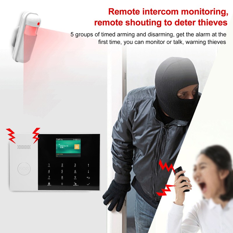 WIFI+GSM+GPRS 2.4in TFT Alarm System AntiTheft Detector with SOS Button