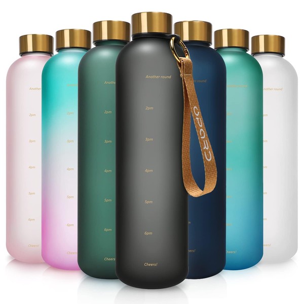 Opard 800ml/1000ml Motivational Water Bottle with Time Markings to Drink,