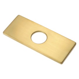 Kozelo Hole Cover Deck Plate Escutcheon-[6 Inch], Sink Cover Plate for Home Sink Faucet, Stainless Steel, Rectangle, Brushed Gold