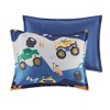 Kids Bedding Boys Orange & Green Monster Trucks Blue Full/Queen
