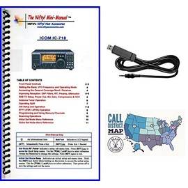 Icom IC-718 Accessory Bundle - 3 Items - Includes Nifty! Accessories Mini-Manual, RT Systems RTS-01 Programming/Control Cable and Ham Guides TM Quick Reference Card