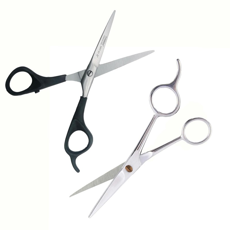 2 Tijeras Profesionales de Acero Inoxidable para Bigote y Barba