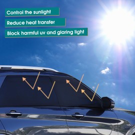 Uexplore-oz Car Window Shade - Car Rear Window Sunshade for Baby, Sunlight UV Mosquito Pest Dust Blocking Side Window Cover, Fit Most Vehicle Ute Truck SUV Sedan RV Pair (Size M (100cm × 53cm))