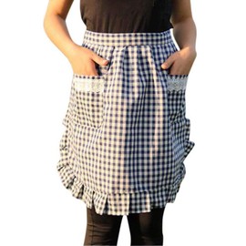 CRB Fashion Waist Pocket Half Bistro Kitchen Cooking Apron (Blue)