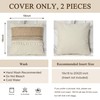QoBexim Boho Patchwork Linen Pillow Covers with Tassles 18x18 Set