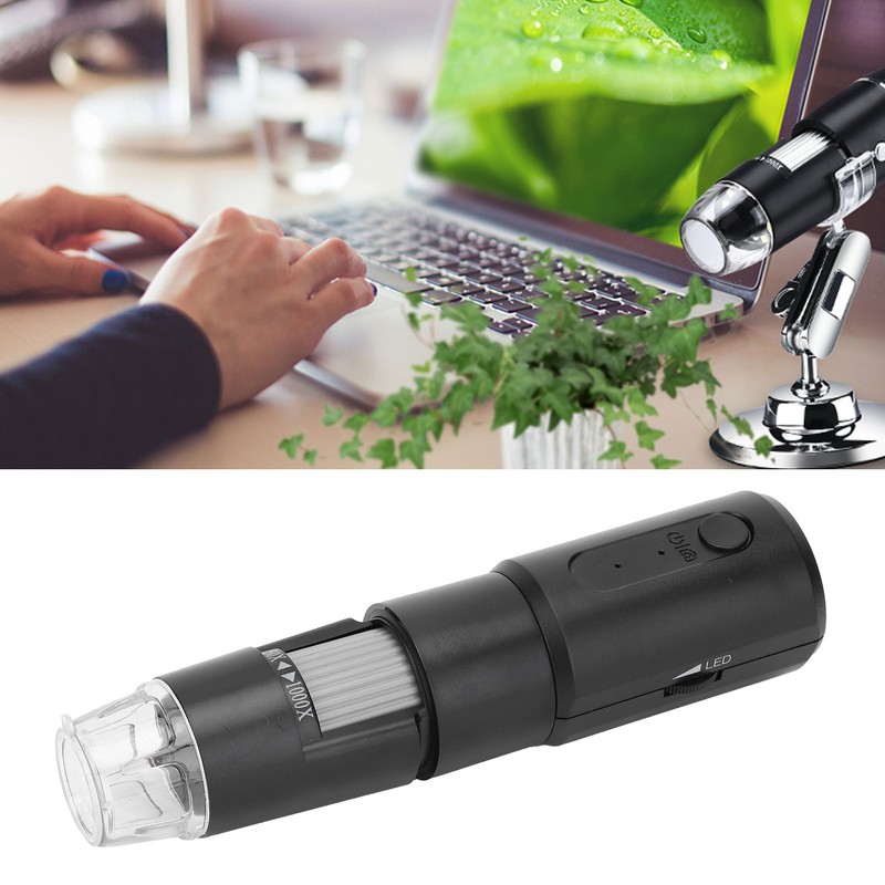 WiFi USB Digital Microscope 50‑1000X Magnification 8 LED Light for