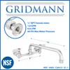 GRIDMANN Commercial Sink Faucet, 8" Center Wall Mount No Lead