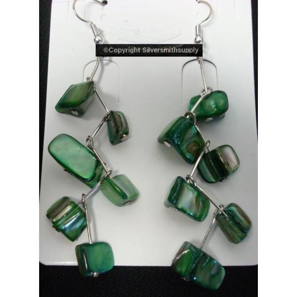 Silversmithsupply.com SHELL Earrings Nat baroque abalone dyed shell nuggets pierced