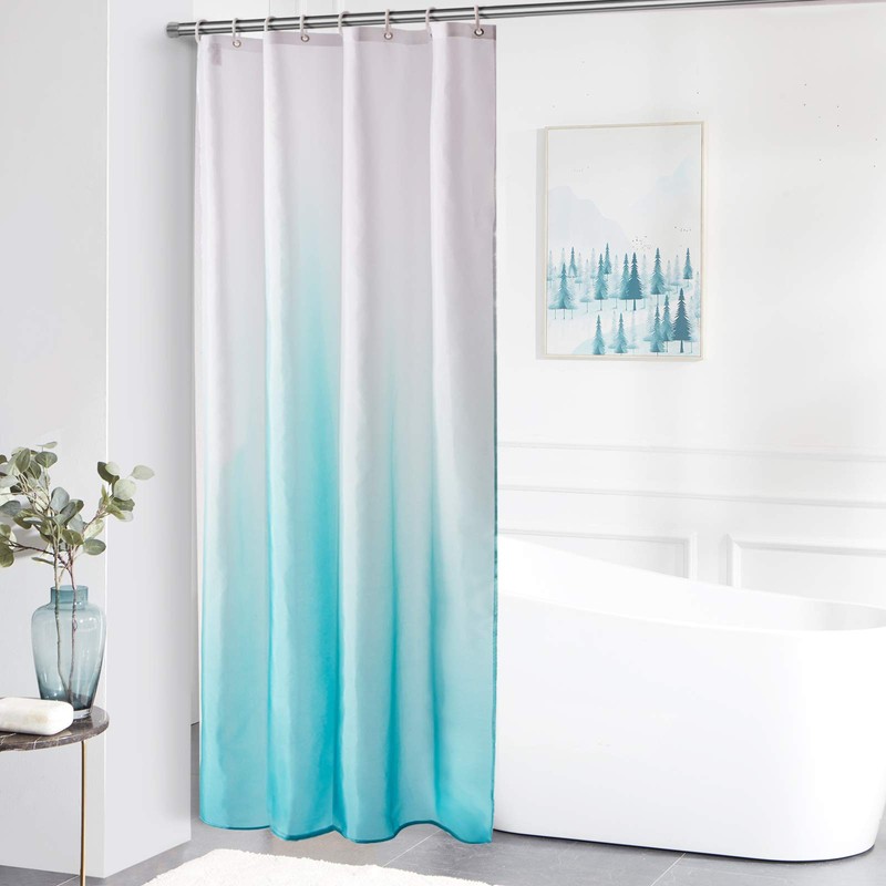 Furlinic Textile Shower Curtain Made of Fabric, Anti-Mould, Waterproof, Washable
