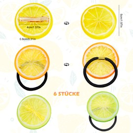 Mritrit Pack of 6 Artificial Fruit Hair Clips for Women, Creative and Cute Cute Hair Scrunchie Small for Girls, Orange Hair Clips, Hair Clip, Hair Accessories for Hairstyle