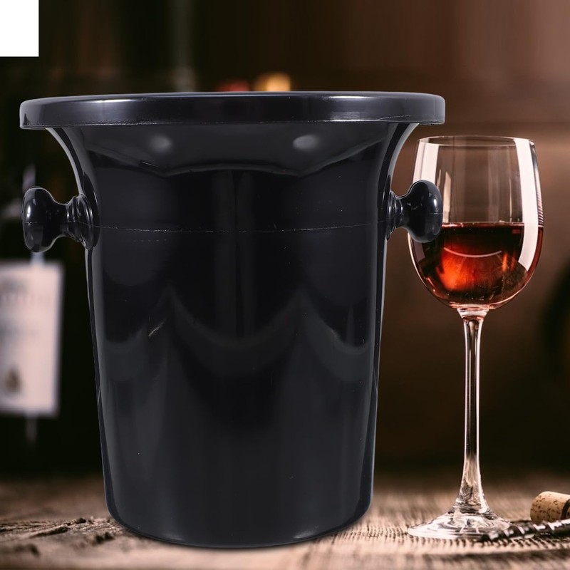 DOITOOL Black Wine Spittoon Dump Bucket with Double Handles 8.3