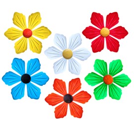 6 Pcs Metal Flowers Garden Decor Wall Art Decorations Metal Flower Statues Sculpture Hanging Ornament for Outdoor Decor Backyard Porch Patio Fence Living Room Bedroom Home Decorations