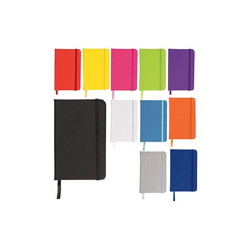 eBuyGB A6 Coloured Hardback Lined Paper Notebook, Lime Green