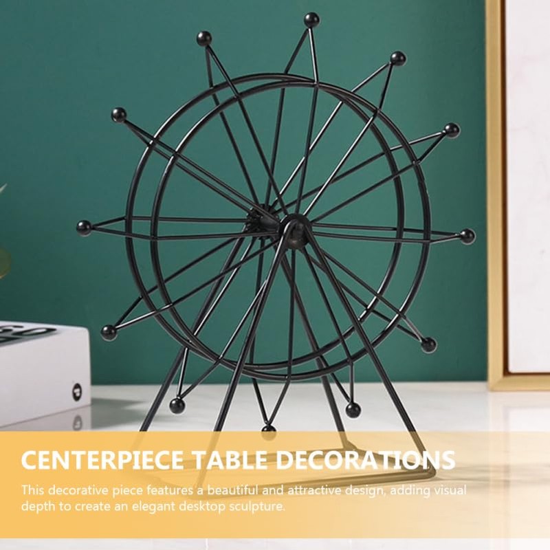 Gatuida Ferris Wheel Model Ferris Wheel Decor Iron Crafts Gold