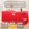 Red Stretchy Spandex Tablecloth for 1.8 m Rectangular Table, Washable