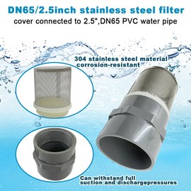Cotonlake 2.5 inch Stainless Steel Filter DN65/2.5" Suction Strainers Used to Remove Debris and Reduce Solid Entry（1pcs）