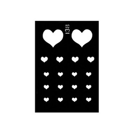 Pochoir pour le Corps format 3'' X 4'' #138 Coeurs