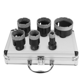 LFGUD Diamond Hole Saw Kit, 6-Piece Diamond Core Drill Bits Set Tile Hole Saw Kit Vacuum Brazed Core Drill Bits(20-68mm) for Glass Marble Granite Stone Porcelain Tile Ceramic Brick