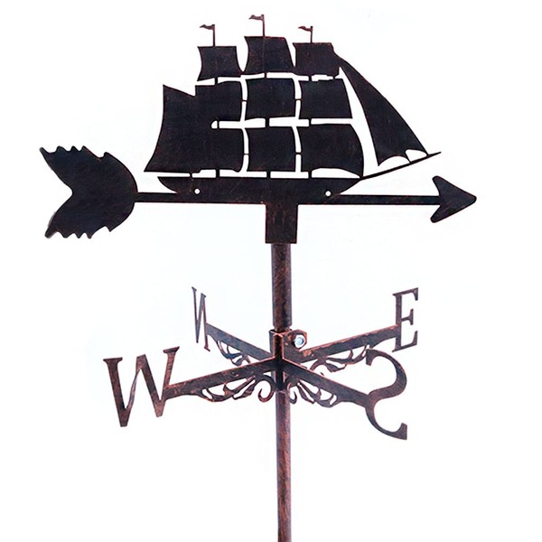 Alnicov Metal Wind Vane,Sailboat Stainless Steel Weathervane for Outdoor Iron Roof Garden Outdoor Yard Decoration