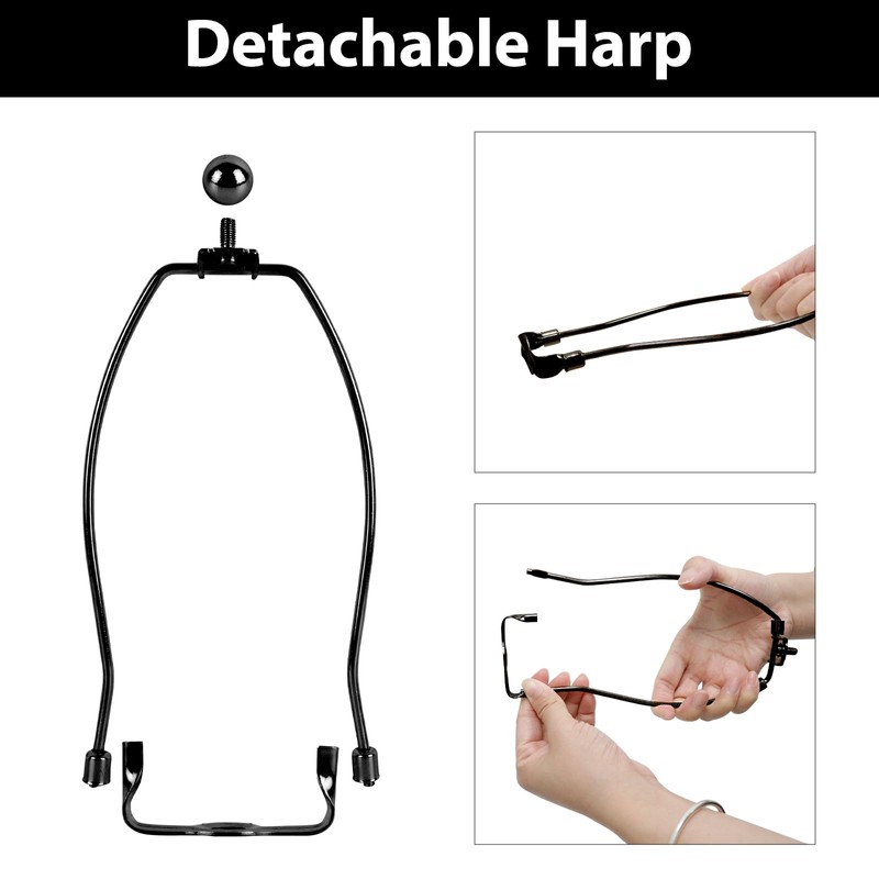 2 Set Lamp Harp Holder, Lamp Shade Holder with Replaceable