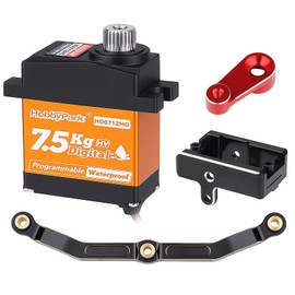HobbyPark Waterproof for TRX4M Servo with Servo Mount Bracket and Arm Steering Servo and Steering Link Set 7.5kg High Torque Metal Gear Digital Servo Motor fit 1/18 Crawler Car Upgrades Parts