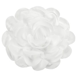 PATIKIL Satin Fabric Rose Flower Brooch, 9.4" Extra Large Big Silk Rose Flower Brooches Dainty Elegant Lapel Pins for Women Banquet Wedding Clothing Suit Dress, White