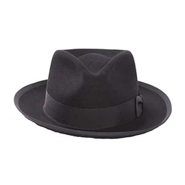 Stetson Mens Wool Felt Whippet Fedora Hat (Black, XX-Large)