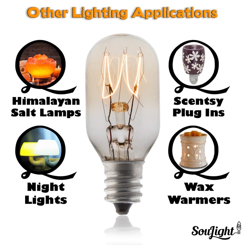 SouLight Salt Lamp Bulb -15 Watt Replacement Bulbs for Himalayan