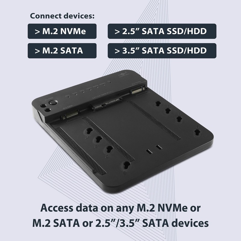Multi-Function Storage Adapter with Clone, for M.2 NVMe, SATA, SSD,