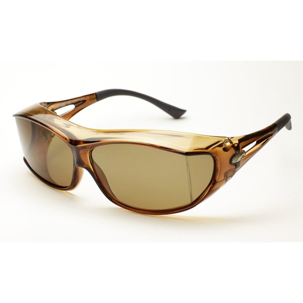 AXE SG605P-LBR Over Sunglasses, Light Brown, Polarized Sunglasses, Over Glasses,