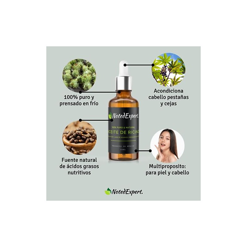 Aceite Ricino Orgánico 100 Puro Natural Prensado Frío Hexanos Refinar
