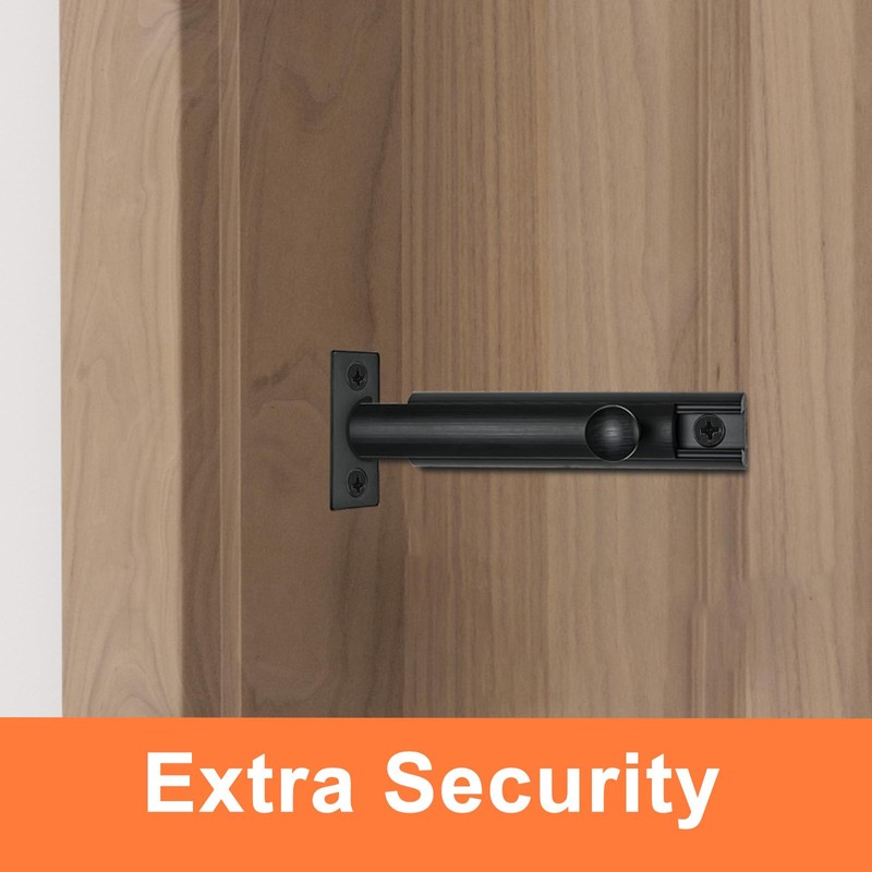 KOVOSCH Solid Brass Surface Bolt 3 Inch, Heavy Duty Concealed