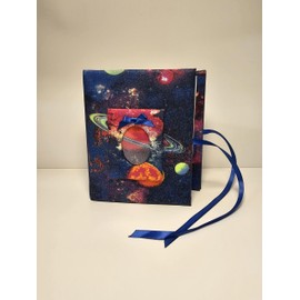 Celestial Galaxy Photo Album in Blue- Planets and Stars Photo Album - Handmade - Holds 100 4 x 6 Photos