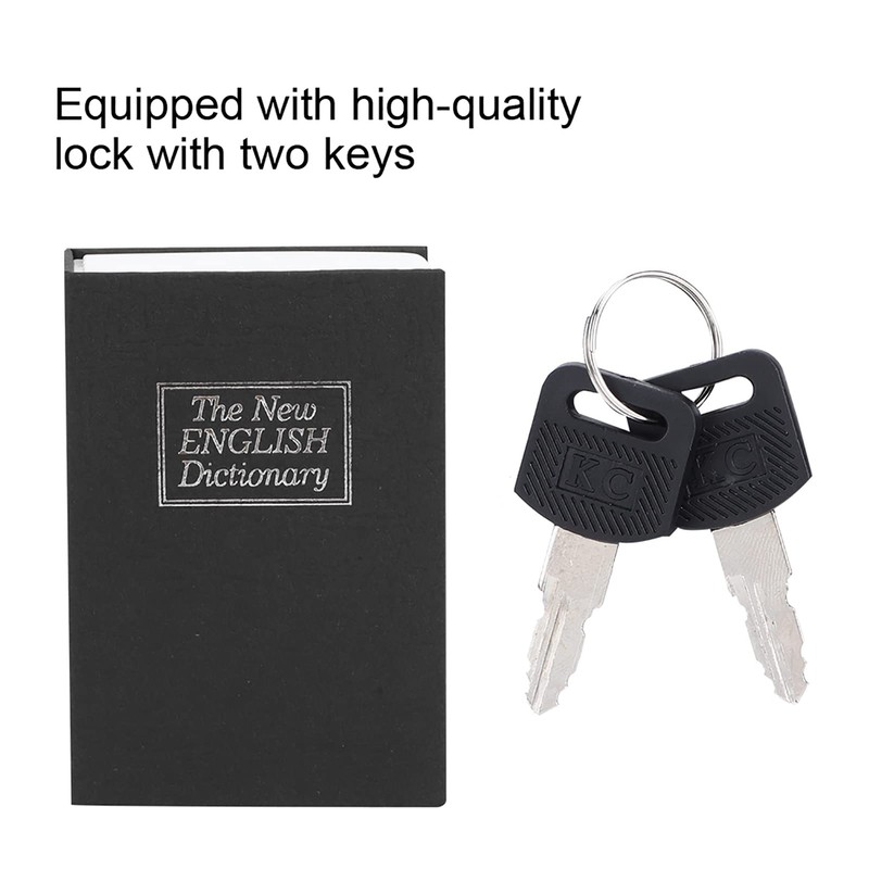Topyond Mini Book Safe,Simulation Design with Key Lock, Secure Storage