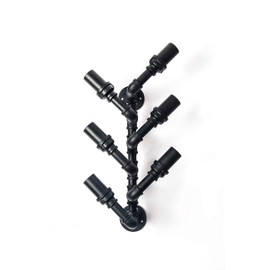 KINMADE Industrial Iron Wall-Mounted Wine Rack for Kitchen Stylish Modern Bar Wine Rack (6 Slots)