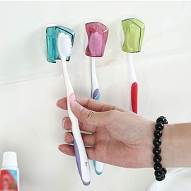 Toothbrush Holder Case with Suction Cup, 3 Pcs Wall Toothbrush Holder with Cover Case, Bathroom Toothbrush Holder for Kids and Adult