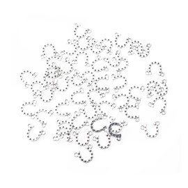 Ruwado 50 Pcs Horseshoe Charms with 2 Hole Metal Mini Vintage Pendants for Jewelry Making Finding Kit DIY Crafting Necklace Bracelet Key Chain Ring Supplies Accessories (Silver)