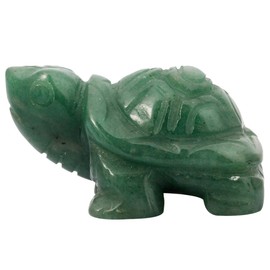 mookaitedecor Green Aventurine Crystal Turtle Tortoise Statue Sculpture, Small Healing Stone Turtle Gift Reiki Pocket Gemstone Lucky Charm Ornament Desk Decor Figurines 1.5 Inch