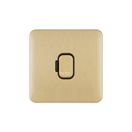 Schneider Electric Lisse Screwless Deco - Unswitched Single Fused Connection Unit, 13A, GGBL5000BSB, Satin Brass with Black Insert