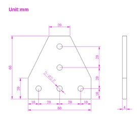Befenybay 8 Pieces/Set Corner Bracket Plate Surface Anodic Oxidation Silver T-Model 5-Hole External Connection Plate for Aluminium Profile 3D Printer Frame Series 2020 (Silver T-8)